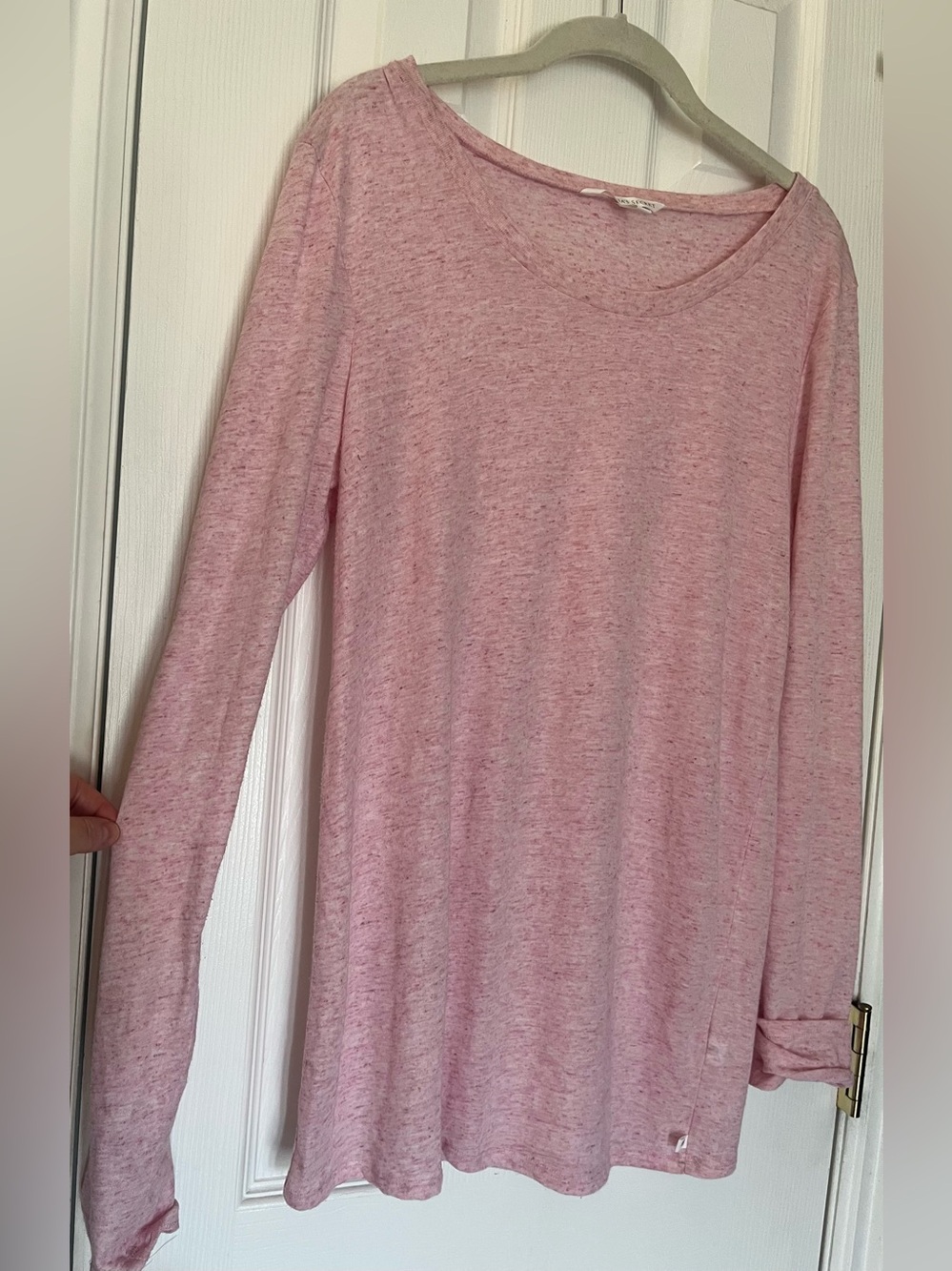 Victoria's Secret Heathered Pink Long Sleeve Scoop Neck Tee - Size L -Never Worn